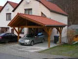 Carport mit ungleich geneigtem Dach, Zimmerei, Holzbau, Glashütte